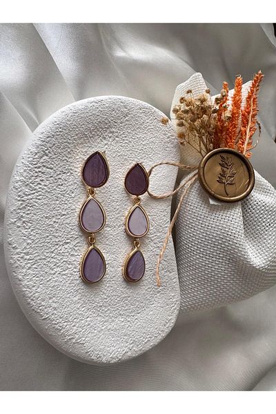 H&S AKSESUAR Design Drop Model Earrings