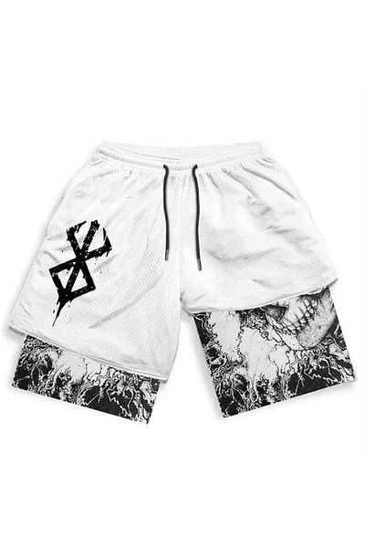 Köstebek Bílé anime šortky Berserk Streetwear