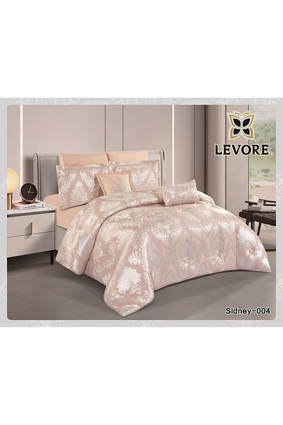 Levore Luxury Heavy Jacquard Double Duvet Cover Set, 8 Pieces, King Size Duvet Cover, 220 x 240 cm