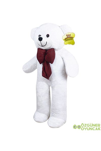 Özgüner Oyuncak 100 Cm Big Teddy Bear with Bow Tie (100% Domestic) Cream