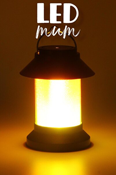 Telvesse Led Mum Sokak Lambası Tip Kulplu Dumansız Pilli Alevli Dekoratif Yap...