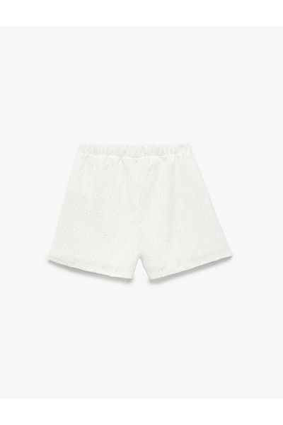 Koton Embroidered Detailed Elastic Waist Shorts