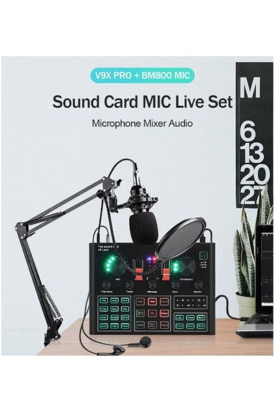 COOYA Professional Sound Card Microphone Set, for Studio Recording
