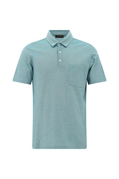 Abdullah Kiğılı Regular Fit Patterned Embroidered Mercerized Cotton Polo Collar T-Shirt