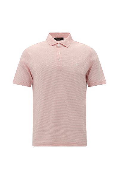 Abdullah Kiğılı Regular Fit Patterned Embroidered Cotton Linen Polo Neck T-Shirt