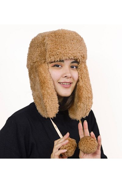 Bora Toys Paptex Women's Furry Plush Hat with Headphones, Beanie