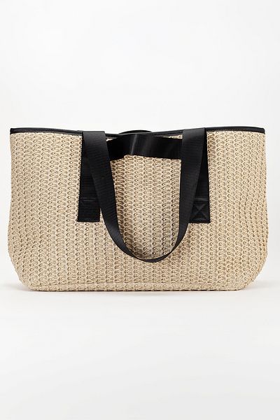 gio&mi Luna Raffia Paper Rope Straw Shoulder Bag