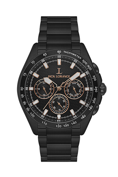 JACK LORANCE Jls0397503 Black & Rose Steel Men's Wristwatch