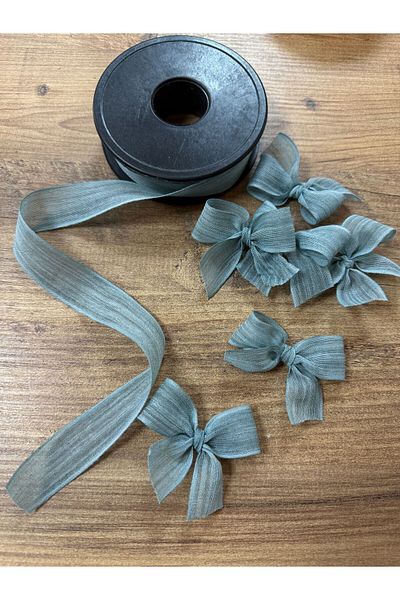 LAYLAEVENTS Linen Ribbon Ready Bow -40 Pieces-Olive Green