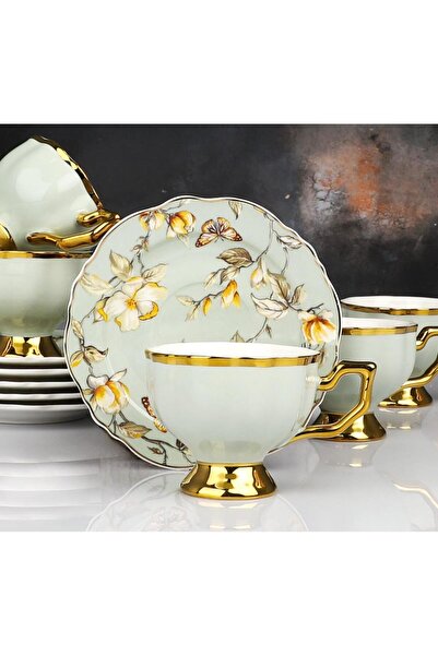 Genel Markalar RSY-226 Eldon 90 cc 6'lı Ayaklı Fincan Takımı Yeşil