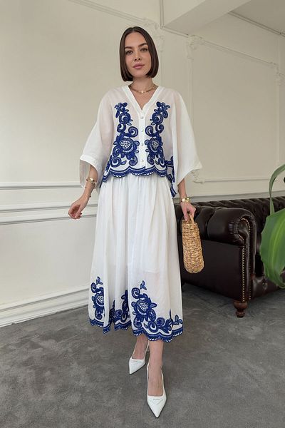 MAGARDE Embroidered Bolero Skirt Suit - Saks