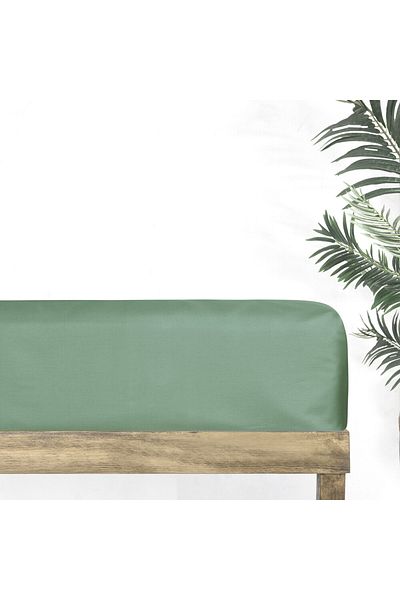 Sarev Monochrome Satin Plain Bed Sheet 100% Cotton Forest Green