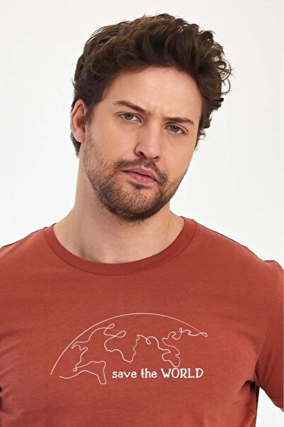 yakamor Ανδρικό μπλουζάκι με λαιμόκοψη με τύπωμα Combact