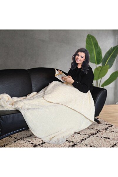 HARİKA PELUŞ FABRİKASI Shepherd's Stitch Single Size 150*200 cm Plush Tv Blan...