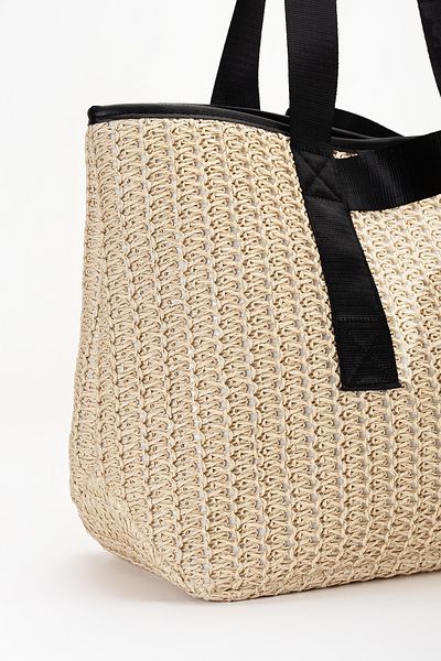 gio&mi Luna Raffia Paper Rope Straw Shoulder Bag