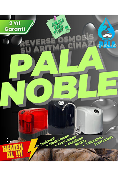 NOBLE Su Arıtma Cihazı 8 Lt. Çelik Tank 5 Filtreli Ters Osmoz Teknolojisi Krom Leylek Musluk