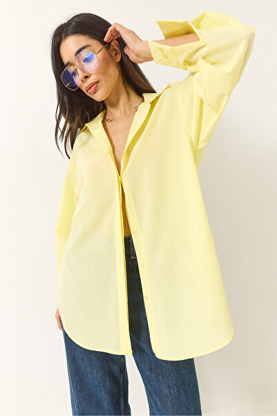 Bianco Lucci Women's Oversize Terycoton Poplin Shirt 34225 60284043