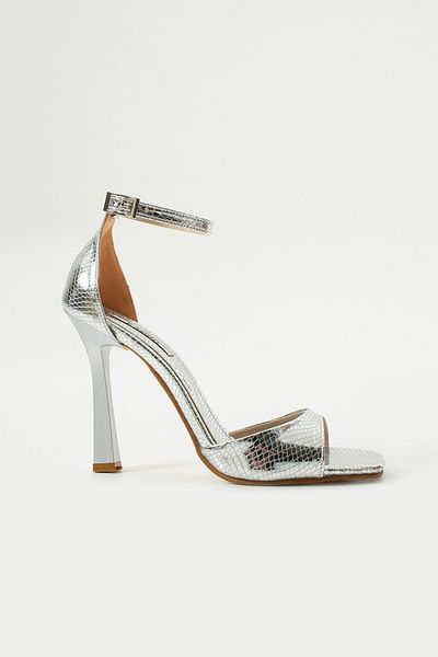 es exello Pantofi cu toc înalt Clay Silver Crocodile