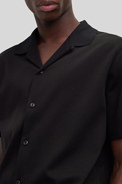 BOSS Regular Fit Apaş Yaka Kısa Kol Erkek Gömlek Siyah