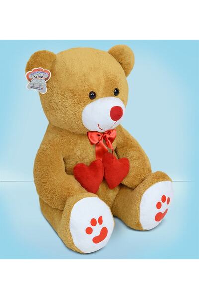 NİLOŞUM 130 Cm Plush Bear Holding Double Hearts (100%) Domestic