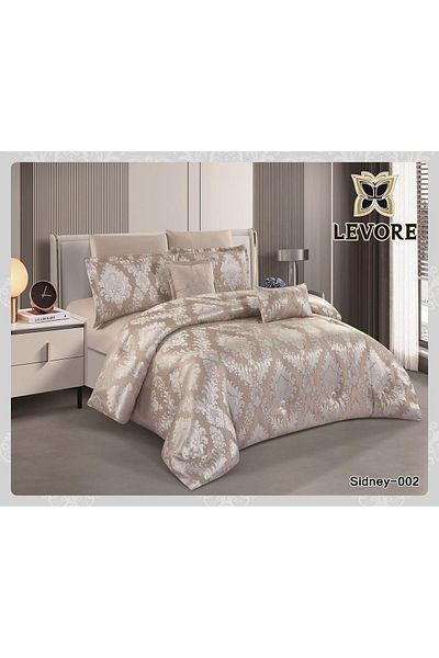 Levore Luxury Heavy Jacquard Double Duvet Cover Set, 8 Pieces, King Size Duvet Cover, 220 x 240 cm