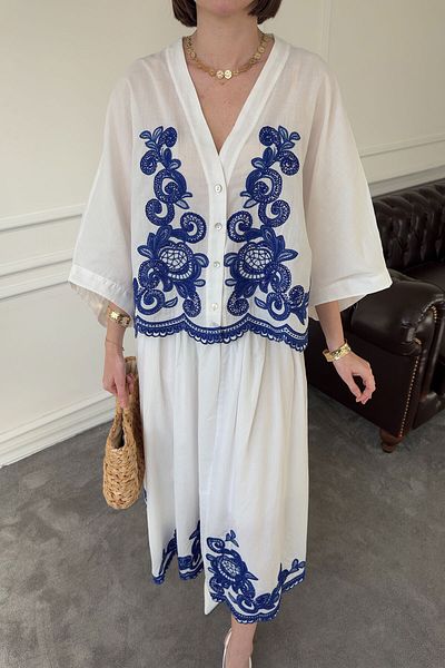 MAGARDE Embroidered Bolero Skirt Suit - Saks