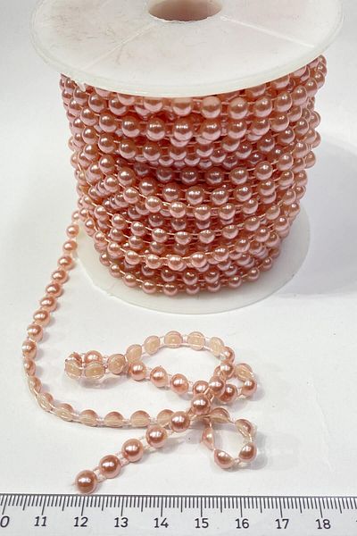 Hayalperest boncuk Πλαστική Λωρίδα Half Pearl 6 Mm 10 Mt