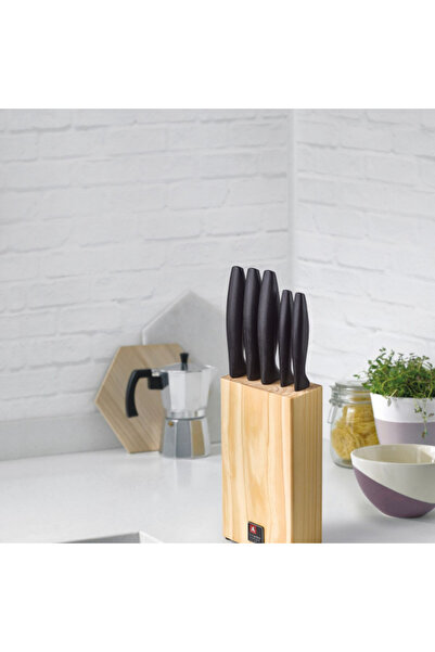 Amefa Urban 5-Piece Wooden Block-Knife Set