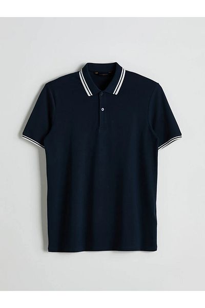 LC Waikiki Ανδρικό μπλουζάκι με κοντό μανίκι SOUTHBLUE Navy Blue Polo Collar