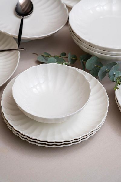 Kütahya Porselen Kütahya Porselen Bone Luz 27-Piece Dinnerware Set for 6 Elegant & Dishwasher Safe