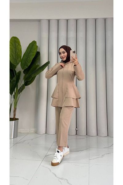 Wual giyim Σετ Hijab με βολάν με φερμουάρ Wual