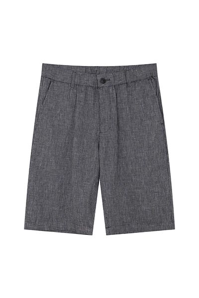 Giordano Men's Linen Cotton Bermuda Shorts: Slim Fit, Elastic Waist
