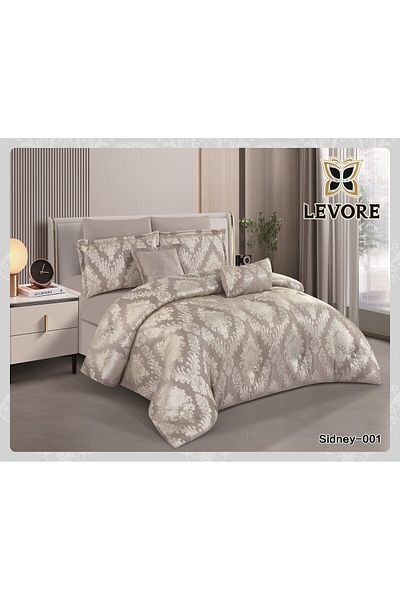 Levore Luxury Heavy Jacquard Double Duvet Cover Set, 8 Pieces, King Size Duvet Cover, 220 x 240 cm