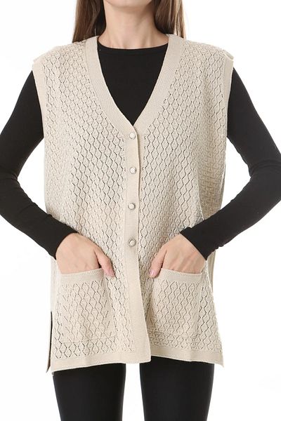 nacar çarşı Women's Seasonal Knitwear Vest - Mother's Vest - Stylish and Comfortable Fit