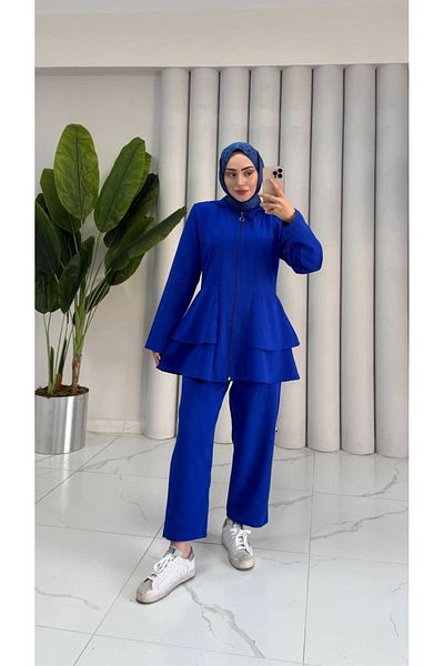 Wual giyim Σετ Hijab με βολάν με φερμουάρ Wual