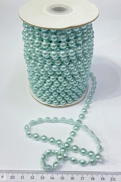 Hayalperest boncuk Plastic Ribbon Half Pearl 8 Mm 10 Mt