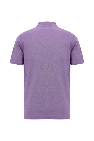 Abdullah Kiğılı Regular Fit Patterned Embroidered Mercerized Cotton Polo Collar T-Shirt