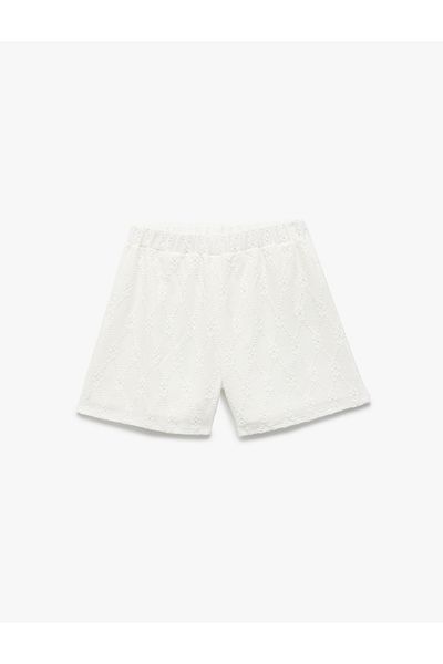 Koton Embroidered Detailed Elastic Waist Shorts
