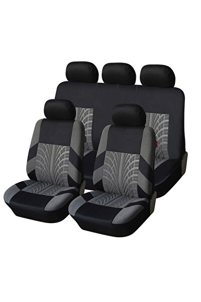 Choice SN4-1701-9PCS-GY1 Tire Track Pressing Car Seat Covers Universal Cloth ...