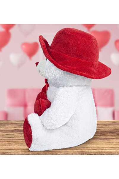 ÖZGÜNER Oyuncak Ayıcı 70cm Sapkalı Ayıcık Doğum Gününe Özel Hediye