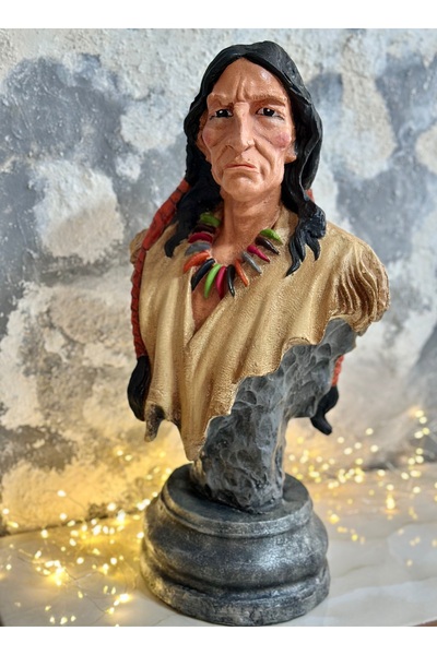 Kızılderili Adam Heykeli 50 cm