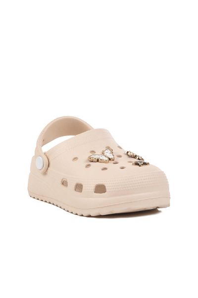 WALKWAY Ecru Lightweight Girl's Sabo Slippers 205 F