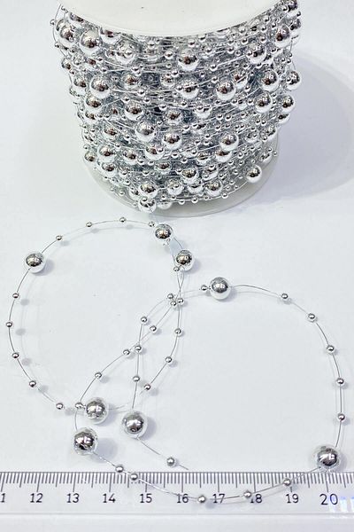 Hayalperest boncuk 10 Mt Silver Line Ribbon Pearl