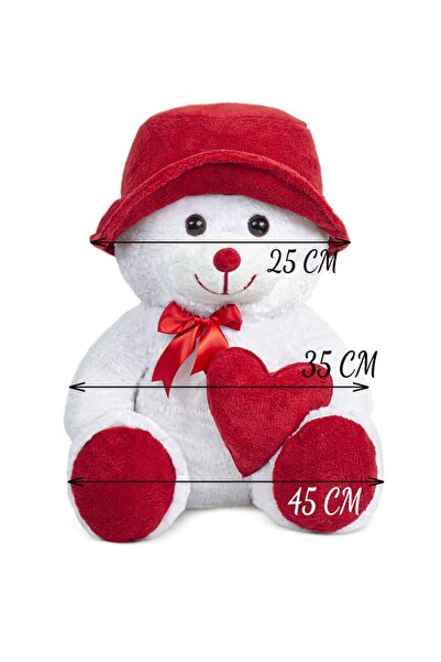 ÖZGÜNER Oyuncak Ayıcı 70cm Sapkalı Ayıcık Doğum Gününe Özel Hediye