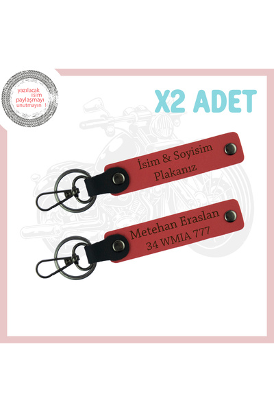Asortishey Set of 2 Keychains with Plate and Name Written for Road Adventurer...