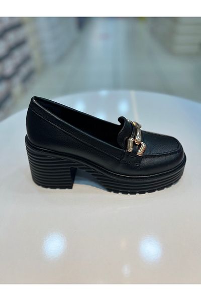 Hacıoğlu Ayakkabı Hco Heeled Buckle Women's Loafer Shoes