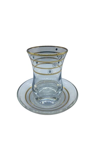 MEVLANA BAZAAR طقم أكواب شاي منقوشة تكفي 6 أشخاص