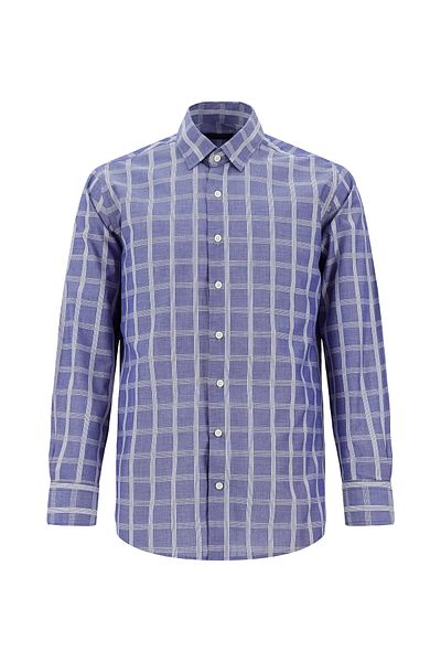 Abdullah Kiğılı Plaid Patterned Long Sleeve Cotton Shirt - Regular Fit