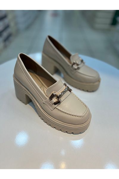 Hacıoğlu Ayakkabı Hco Heeled Buckle Women's Loafer Shoes