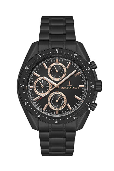 JACK LORANCE Jls0406303 Black & Rose Steel Men's Wristwatch